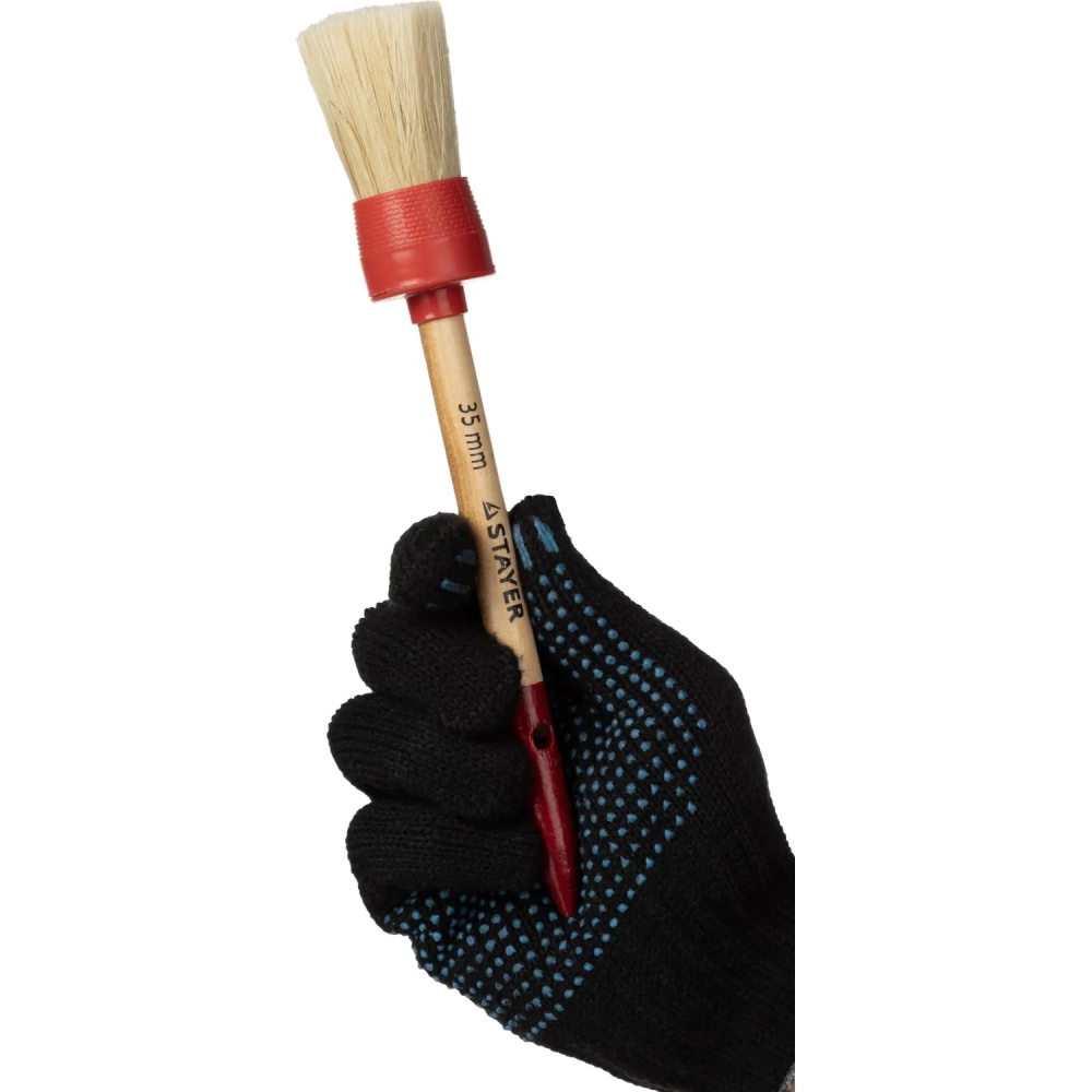 Кисть круглая STAYER MASTER, светлая натурал. щетина, №8 x 35мм0141-35