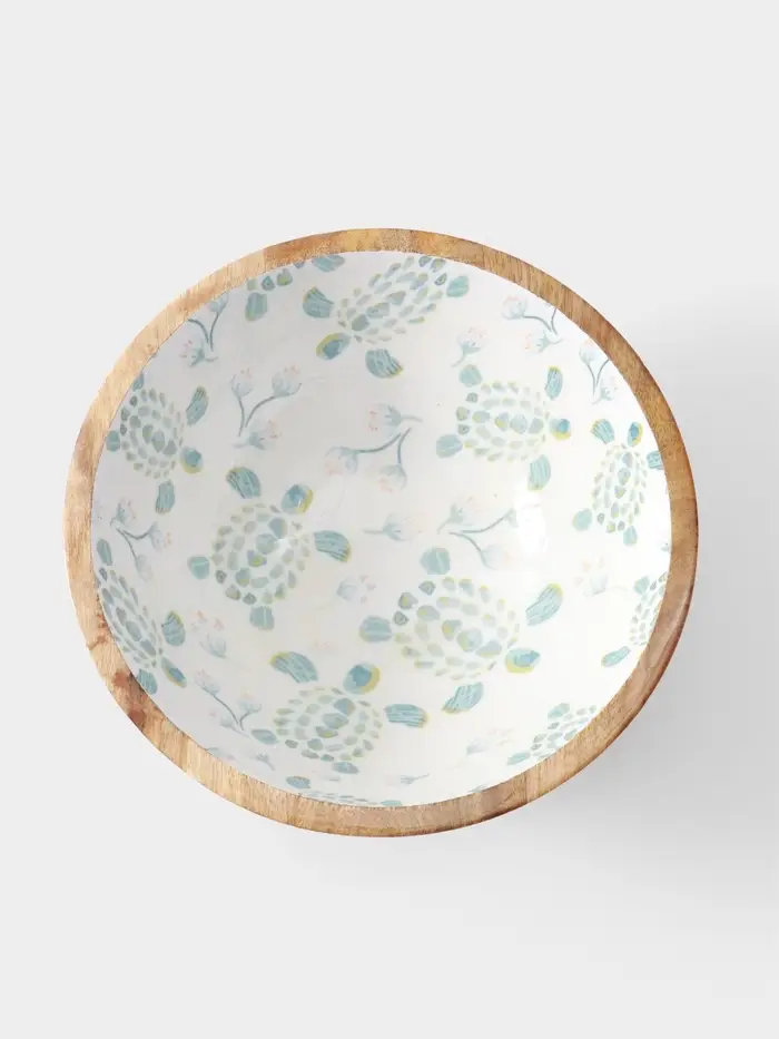 Салатник &laquo;Черепаха и цветы&raquo;, 25&times;25&times;10 см, дерево манго