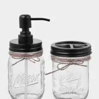 Аксессуары для ванной, 4 предмета, дозатор, стакан для щёток, банки 2 шт.