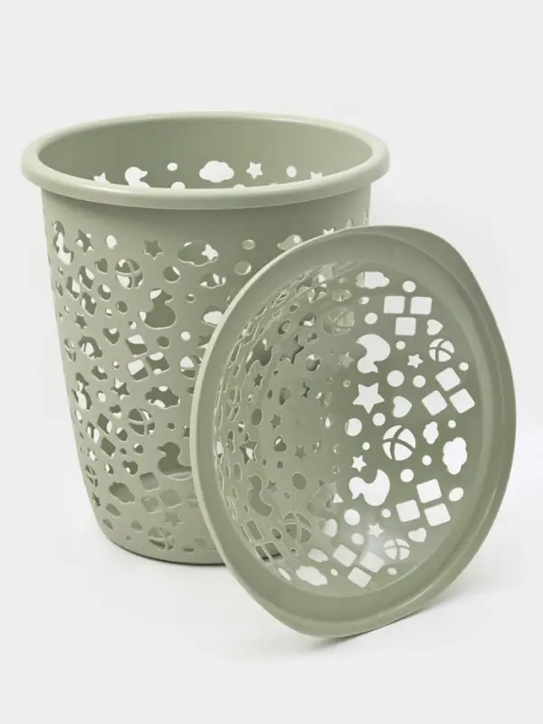 Корзина для белья с крышкой 45л 44х41,5х55,5см"Непоседа", цвет оливковый