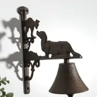 Колокол сувенирный чугун "Такса и кот" 28х25х10,5 см