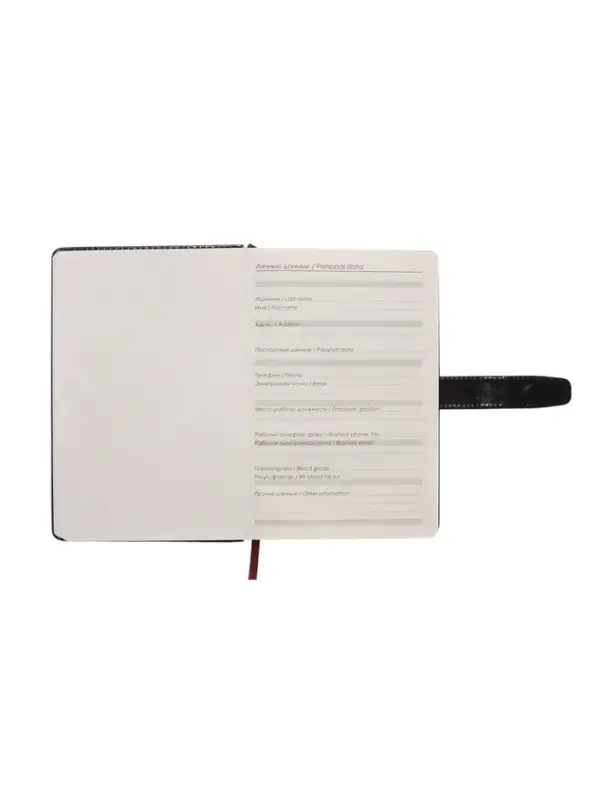 Ежедневник недатированный формат А5, с хлястиком, 128л, линия, пвх, Черный Ежедневник недатированный формат А5, с хлястиком, 128л, линия, пвх, Черный