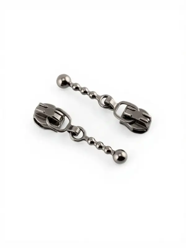 Бегунок для молнии &laquo;Спираль&raquo;, №3, декоративный, 10 шт., цвет чёрный никель