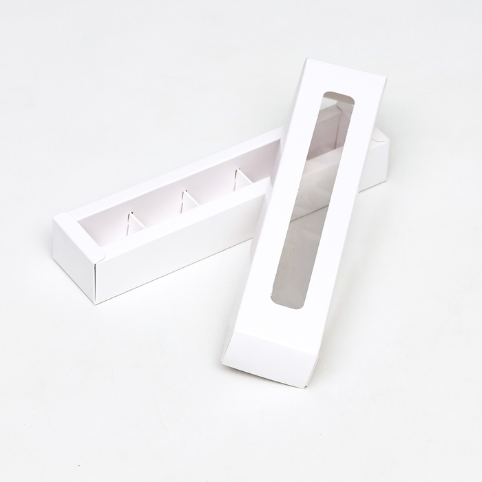 Коробка складная под 5 конфет, белая, 5 х 22 х 3,5 см, набор 5 шт. Коробка складная под 5 конфет, белая, 5 х 22 х 3,5 см, набор 5 шт.