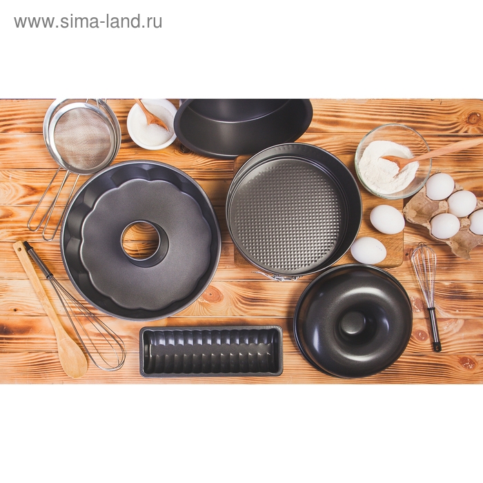 Форма для выпечки &raquo;Жаклин. Немецкий кекс&raquo;, 28&times;5,5 см антипригарное покрытие, цвет чёрный