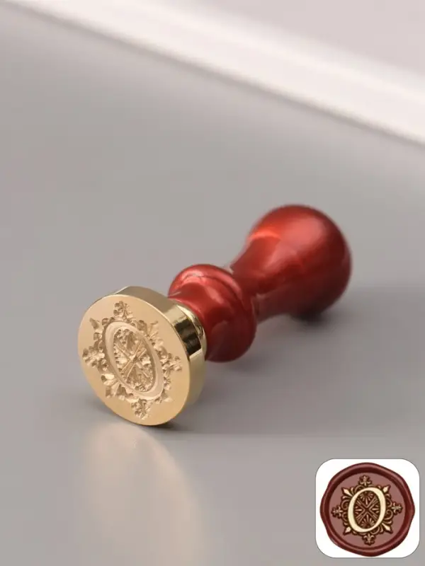 Печать для сургуча с пластиковой ручкой &laquo;Буква O на вензеле&raquo;, 2.5&times;2.5&times;6.3 см
