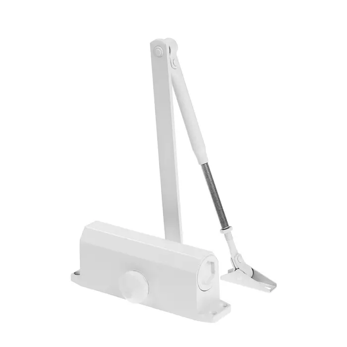 Доводчик дверной ТУНДРА d=60WW, до 60 кг, белый