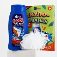 Детский подарочный набор &laquo;Акуломания&raquo;: гель-пена 250 мл, мочалка, Чистое счастье