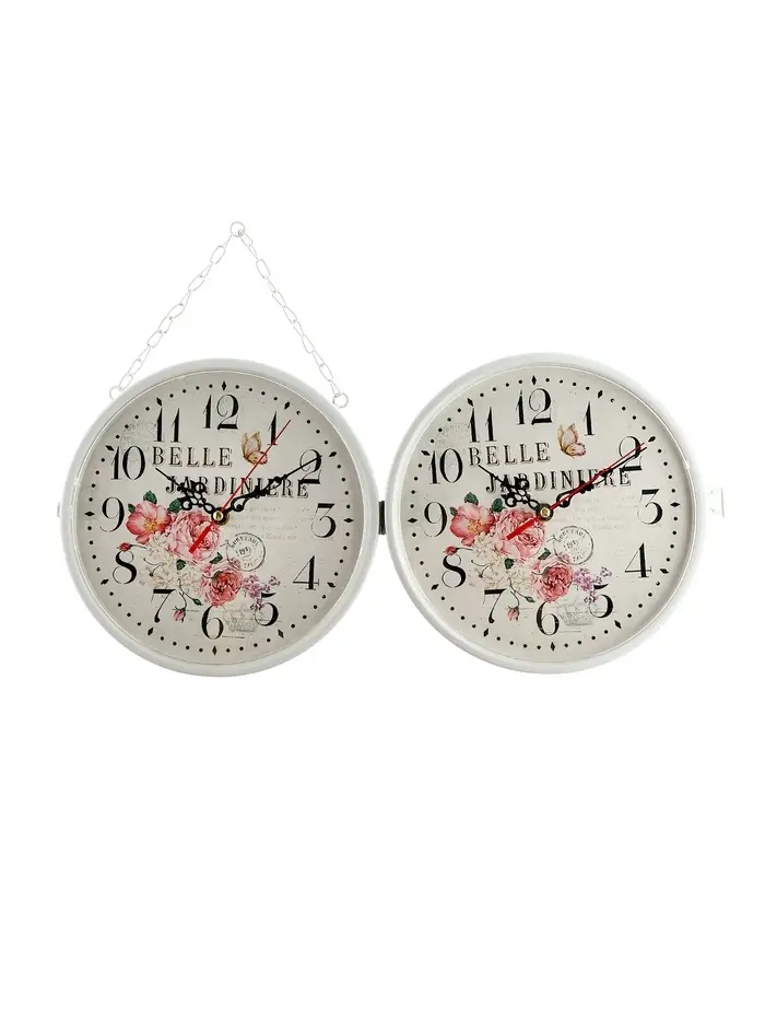 Часы настенные двусторонние &laquo;Птичка на ветке&raquo;, подвес, d=23 см, белые