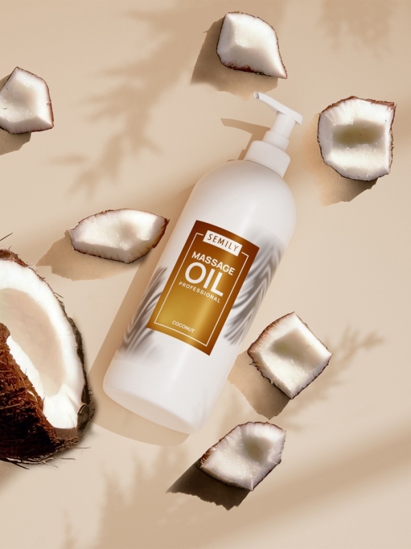 Масло массажное для тела Semily с ароматом кокоса, 500 мл