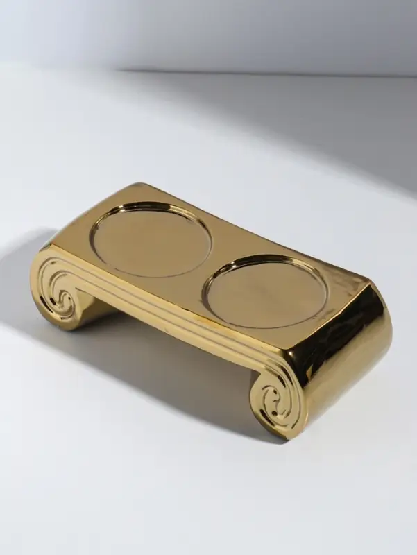 Подсвечник на 2 свечи &laquo;Греция&raquo;, d=7.5 см, золото, 22.5&times;10&times;7 см