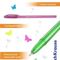 Ручка шариковая ErichKrause Cocktail, игольчатый узел 0.7 мм, синяя, МИКС