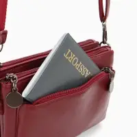 Сумка женская кросс-боди на молнии, 20.5&times;2&times;13 см, бордовая