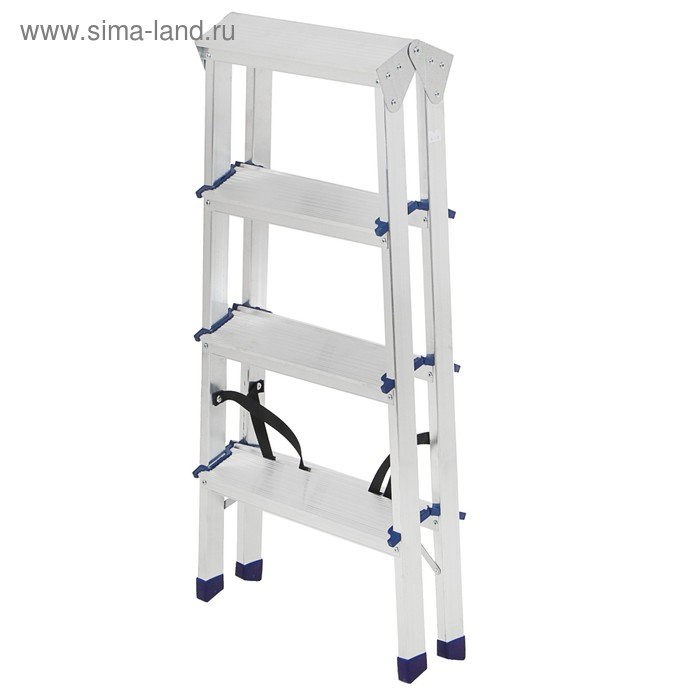 Стремянка ТУНДРА, алюминиевая, двухсторонняя, 4 ступени, 860 мм Стремянка ТУНДРА, алюминиевая, двухсторонняя, 4 ступени, 860 мм
