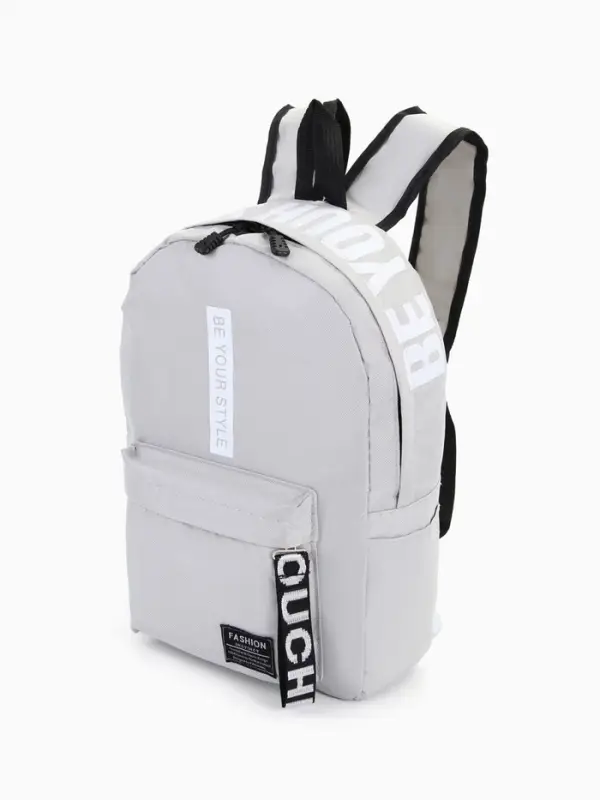 Рюкзак молодёжный на молнии, с карманами, размер 27&times;10&times;37.5 см, серый