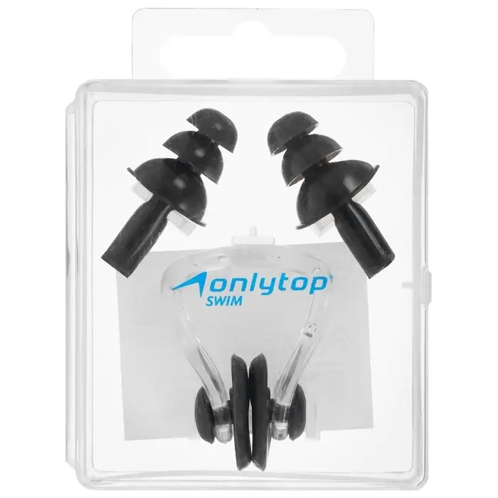 Набор для плавания ONLYTOP: зажим для носа, беруши, МИКС