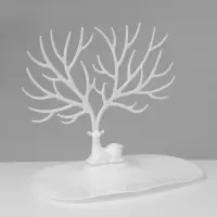 Подставка для украшений &laquo;Олень&raquo;, 25&times;15&times;22 см, прямоугольное основание, белая