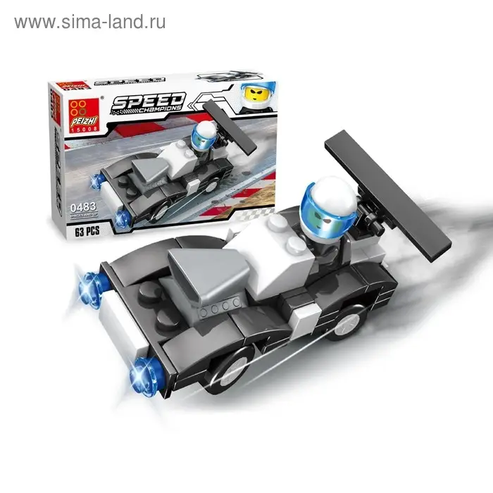 Конструктор гоночная машина «Спорткар» PEIZHI Speed, 63 детали, 6+