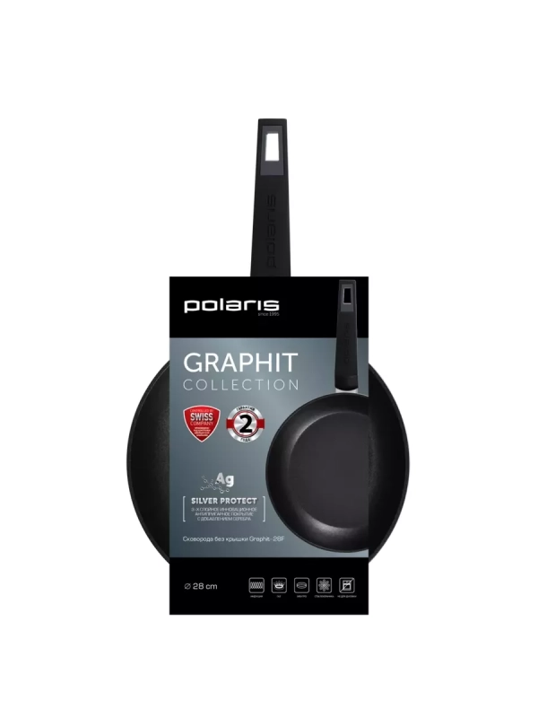 Сковорода 28 см Graphit-28F большая для индукционной плиты