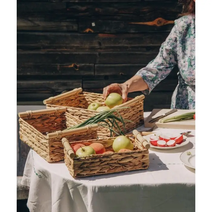 Корзины для хранения SL Home, плетёные, ручной работы, 3 шт., 27&times;16&times;9 см, 31&times;20&times;12 см, 35&times;24&times;13 см