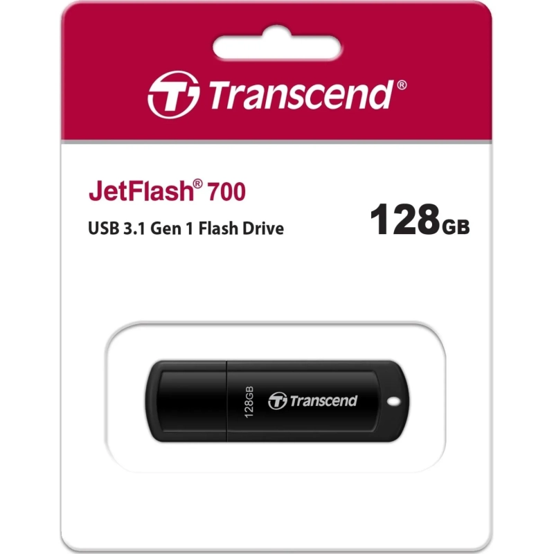 Флеш-память Transcend JetFlash 700, 128Gb, USB 3.1 G1, чер, TS128GJF700