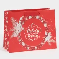 Пакет подарочный новогодний ламинированный «Новогоднее вдохновение», MS 18 х 23 х 10 см