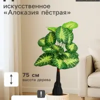 Дерево искусственное &laquo;Алоказия пёстрая&raquo;, h=75 см