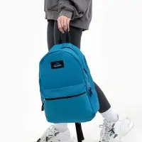 Рюкзак школьный на молнии, с карманом, однотонный, размер 30&times;12&times;40 см, синий