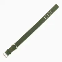 Ошейник четырехслойный, 80&times;4.9 см, ОШ 65-75 см, полиэстер, зелёный