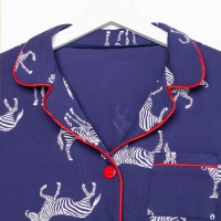 Пижама женская (рубашка и брюки) KAFTAN Zebra размер 52-54, цвет синий