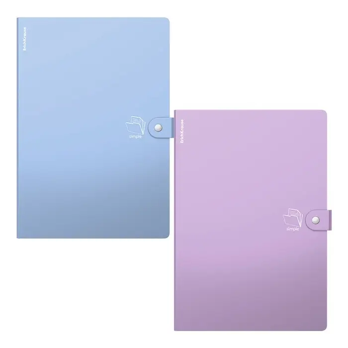 Папка-картотека А4 ErichKrause Matt Pastel Bloom, 4 отделения, пластиковая, лаймовая