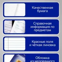 Предметная тетрадь по русскому языку Calligrata &laquo;Предметы&raquo;, 36 листов, в линейку, со справочным материалом, обложка из мелованного картона