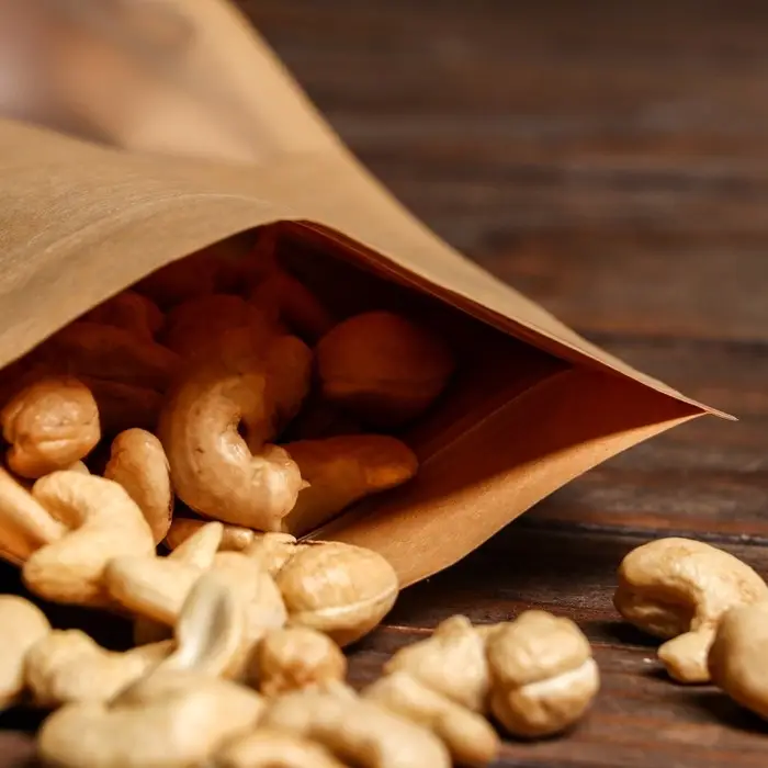 Пакет Zip - lock, крафт, с плоским дном, прямоугольное окно, 14×24 см