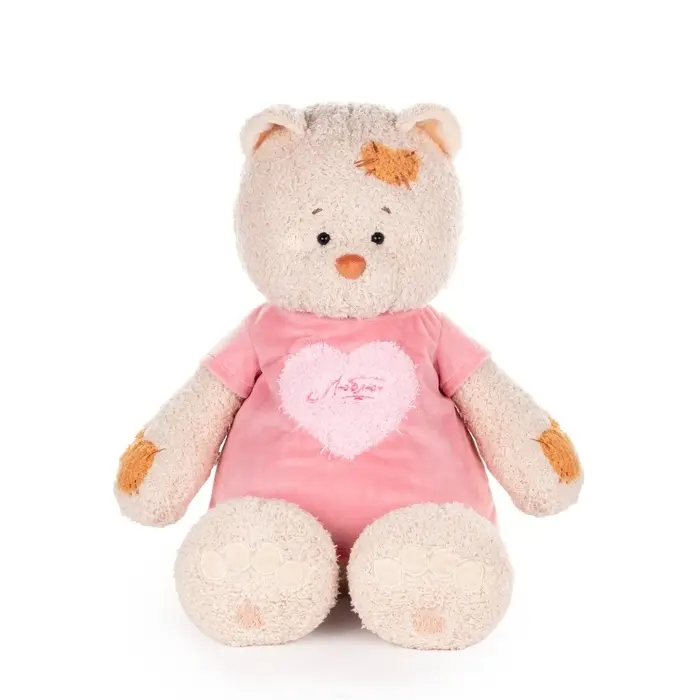 Мягкая игрушка "Кошка Мэри в платье с аппликацией", 37 см ПМэри/131-1