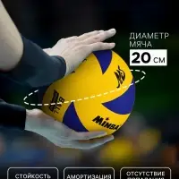 Волейбольный мяч MINSA, клееный, 8 панелей, р. 5, PVC