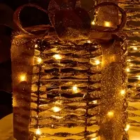 Фигура световая &laquo;Подарки цилиндр&raquo;, 25&times;20&times;15 см, 90 LED, от батареек AAx8, свечение тёплое белое