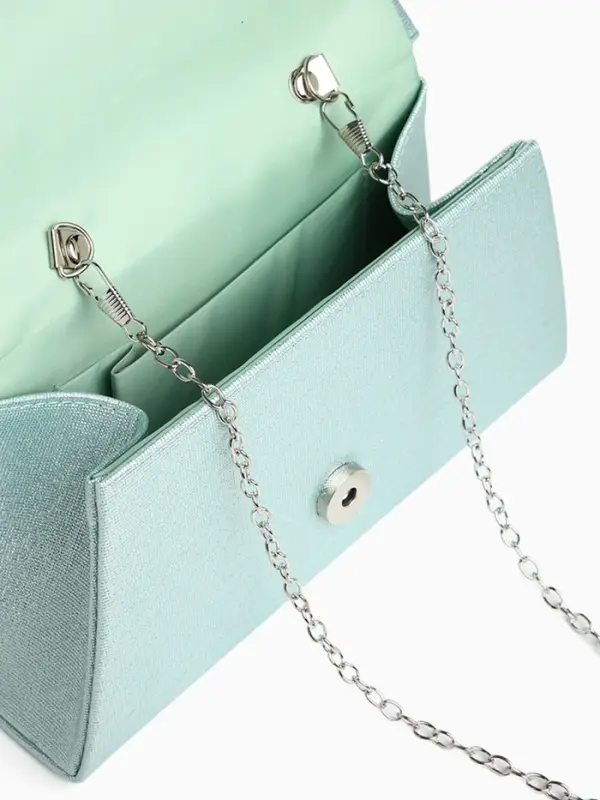 Сумка-клатч женская вечерняя на магните, светло-зелёная