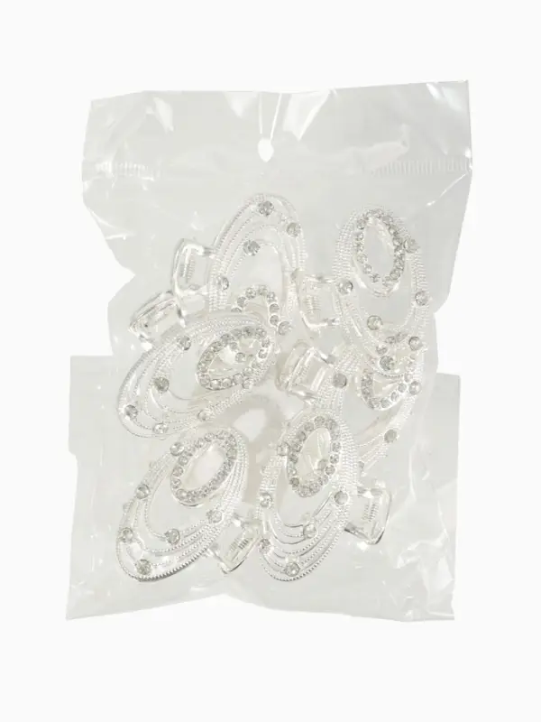 Краб для волос "Джули" овал, 4,5 см, серебро