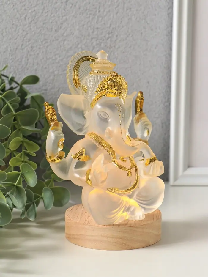 Фигурка светящаяся &laquo;Ганеша&raquo;, акрил, от USB, 8&times;10.8&times;14.5 см