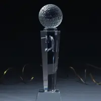 Наградная фигура стела &laquo;Гольф&raquo;, стекло, 25&times;6.5&times;6.5 см