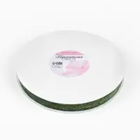 Лента бархатная, с золотым люрексом, 20 мм, 18&plusmn;1 м, зелёная №165