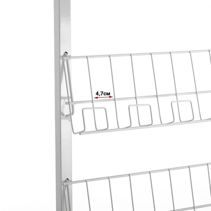 Стойка-стеллаж универсальная, 6 прямых полок L=95 цвет белый Стойка-стеллаж универсальная, 6 прямых полок L=95 цвет белый