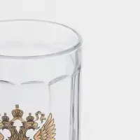 Пивная кружка &laquo;Герб России&raquo;, 500 мл, стекло, прозрачная
