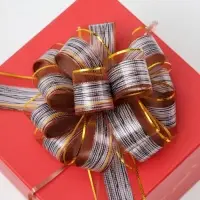 Подарочный бант - шар №5 &laquo;Узор&raquo;, цвет кофейный, для упаковки подарков