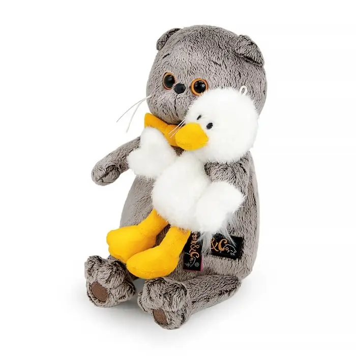 Мягкая игрушка "Кот Басик с Гусиком, "Мультсериал", 19 см Ksm19-006