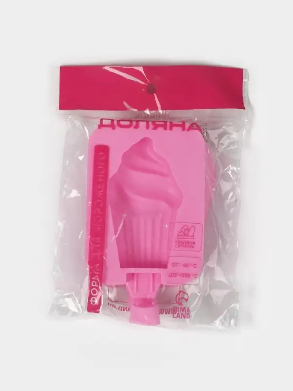 Форма для мороженого Доляна &laquo;Капкейк&raquo;, силикон, 14&times;7.5&times;2.5 см, розовая