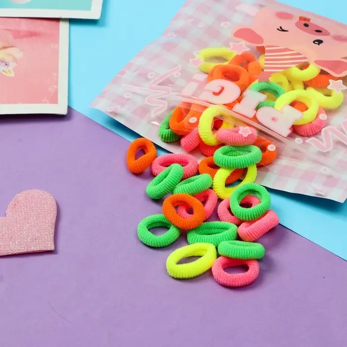 Резинка для волос  Резинка для волос "Хорошие пожелания" (набор 50 шт) хрюшка, 2 см