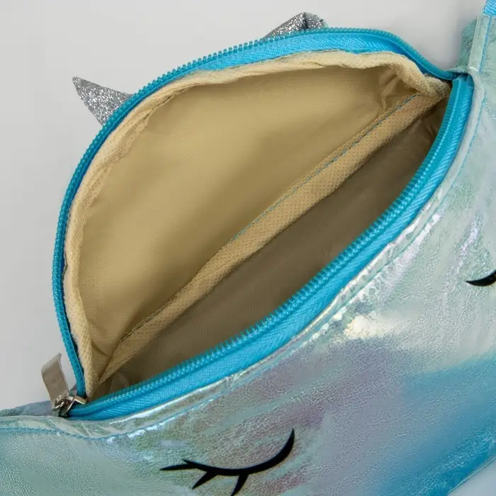 Сумка детская поясная Magic unicorn, на молнии, голубая