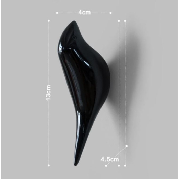 Декор настенный-вешалка Декор настенный-вешалка "Птичка" 13 x 4 см, чёрный