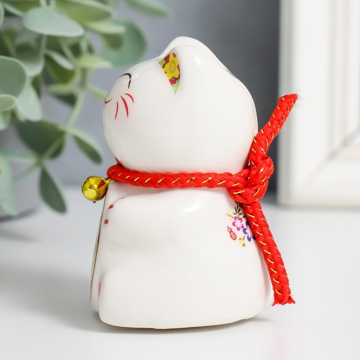 Сувенир керамика Сувенир керамика "Манэки-нэко с колесом счастья" 7,5х6х5,5 см МИКС